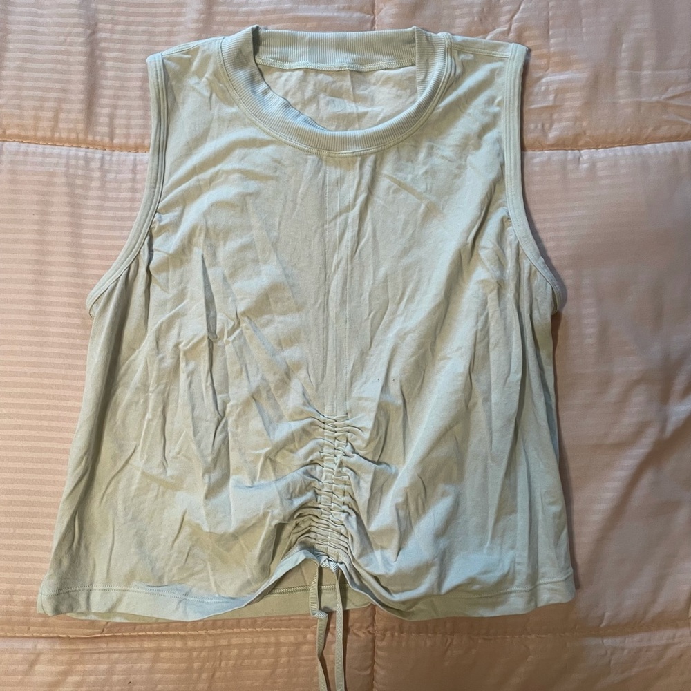 Light teal lululemon crop tank